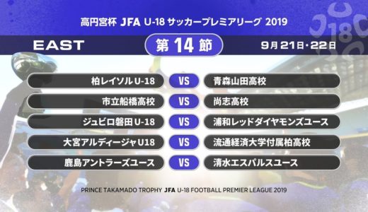 EAST 第14節 ダイジェスト【高円宮杯 JFA U-18サッカープレミアリーグ 2019】