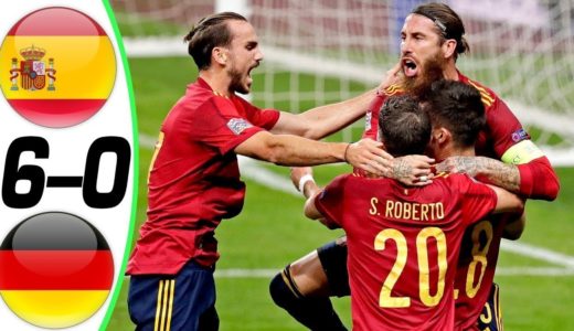 【スペイン 6-0 ドイツ　UEFAネーションズリーグ】スペイン代表がドイツとの直接対決を大勝で制し4強へ。マンCの20歳MFがハット【UEFAネーションズリーグ】