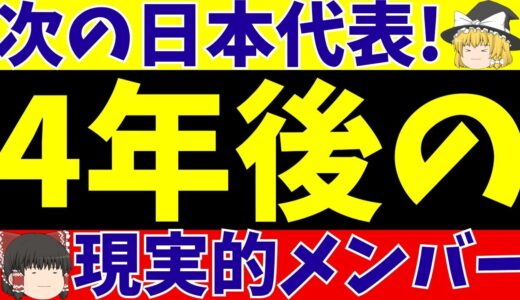 【W杯】サッカー日本代表の4年後『現段階で』現実的メンバー予想!!しかしある問題が…【ゆっくりサッカー解説】