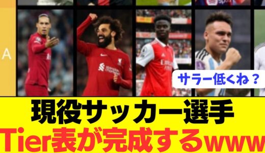 【速報】現役サッカー選手Tier表に日本人が1人だけ入ってる模様wwwww